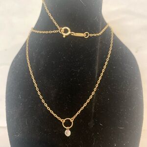 TAI jewelry gold Necklace with delicate crystal charm 925 sterling silver plated